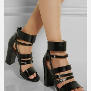 MICHAEL Michael Kors Black Heeled Winston Sandals with Straps